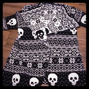 Torrid Skull black and white reversible cardigan